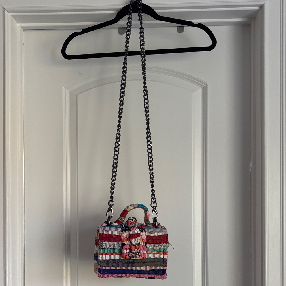 KOORELOO colorful Striped Mini Bag with Chain Strap